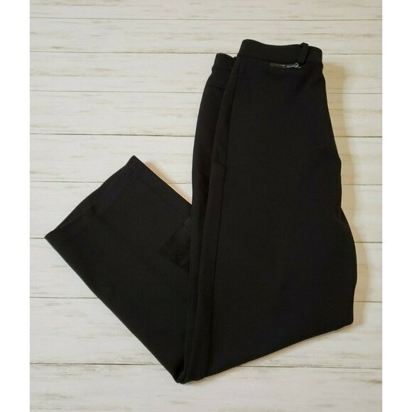 St John Sport Black Pants Size 10 w/ Suede Detail - Picture 4 of 6